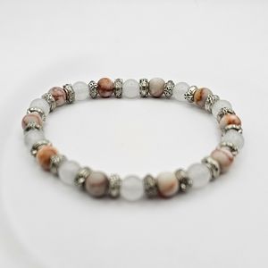 White jade and jasper bracelet